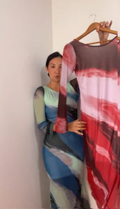 Vestido Mesh Almendra