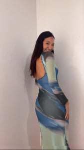 Vestido Mesh Almendra
